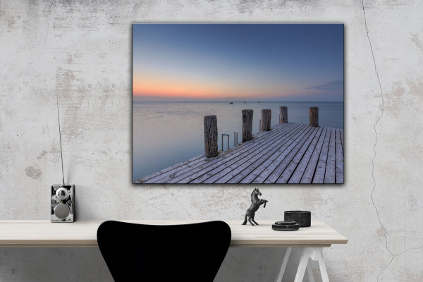 Leinwandbild Wandbild Strand Meer Laufsteg Sonnenuntergang