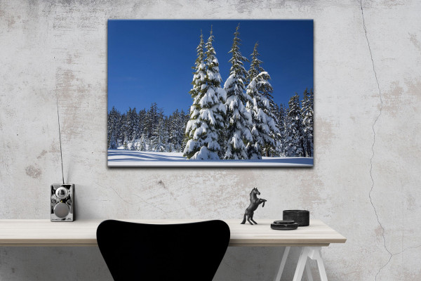 Leinwandbild Wandbild Winter Schnee Bäume Winterlandschaft