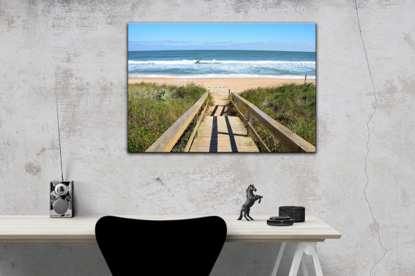Leinwandbild Wandbild Strand Meer Laufsteg