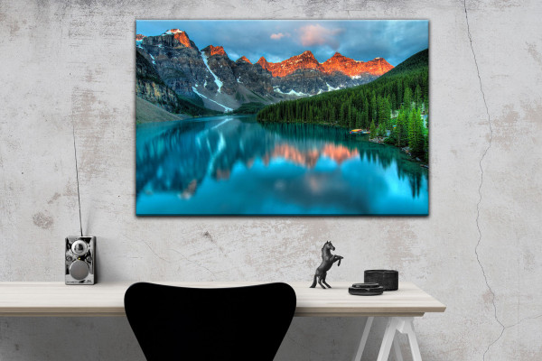 Leinwandbild Wandbild See Berge Landschaft