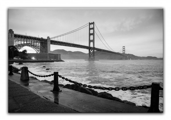 Leinwandbild Wandbild Golden Gate San Francisco Schwarzweiß