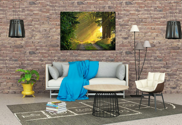 Leinwandbild Wandbild Herbst Wald Bäume