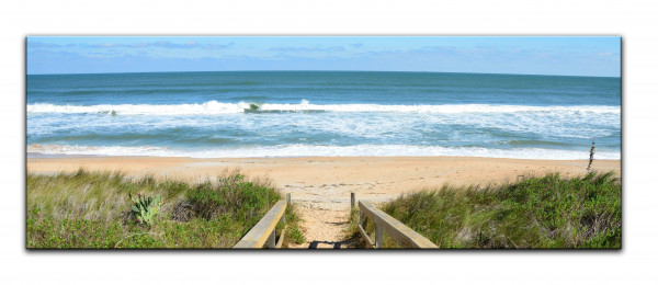 Leinwandbild Wandbild Strand Meer Steg