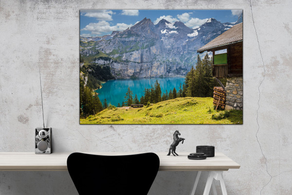 Leinwandbild Wandbild See Berge Landschaft