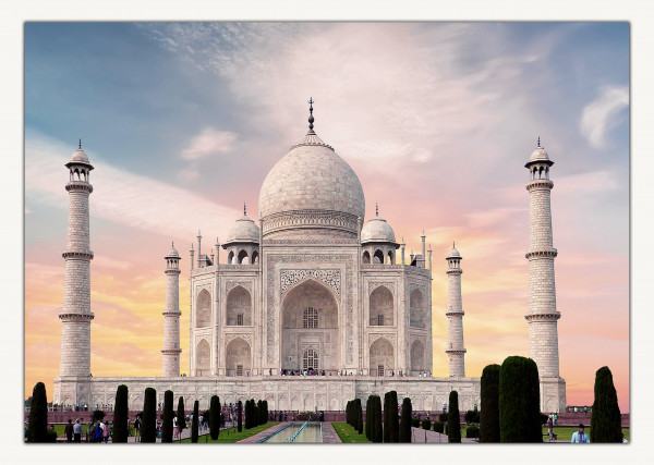 Wandbild Holzbild Taj Mahal India