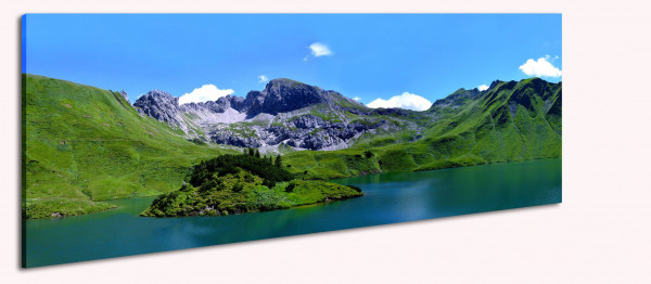 Leinwandbild Wandbild Panorama See Berge Schrecksee Allgäu