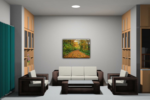 Leinwandbild Wandbild Herbst Bäume Wald