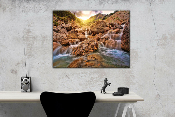 Leinwandbild Wandbild Wasserfall Natur