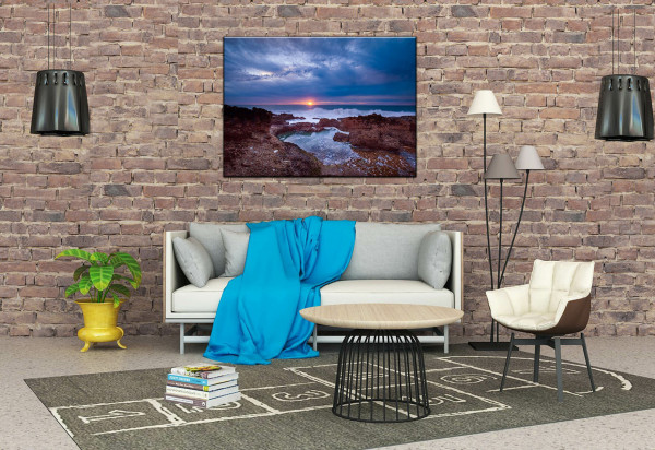 Leinwandbild Wandbild Strand Meer Sonnenuntergang