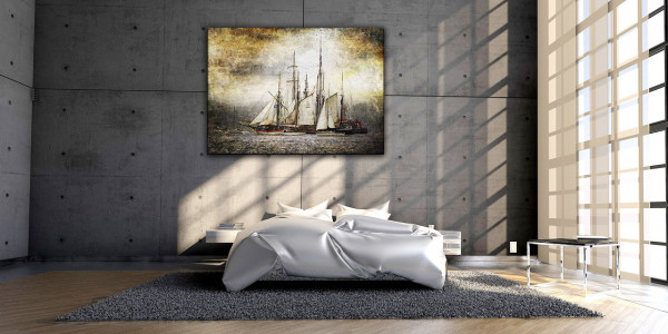 Leinwandbild Wandbild Abstrakt Kunst Großsegler Schwarzweiß