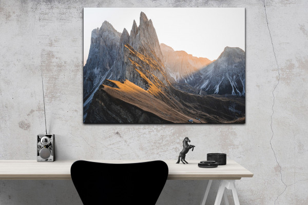 Leinwandbild Wandbild Berge Sonne Himmel Landschaft
