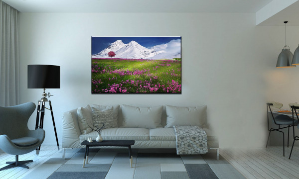 Leinwandbild Wandbild Schnee Berge Landschaft