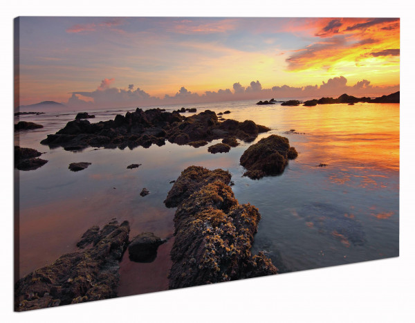 Leinwandbild Wandbild Strand Meer Sonnenuntergang