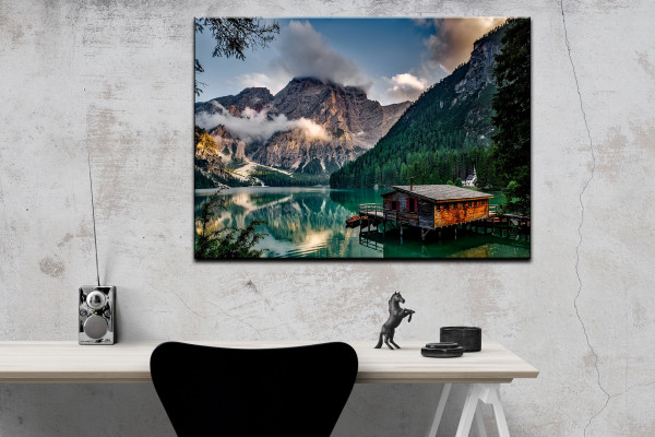 Leinwandbild Wandbild See Berge Landschaft
