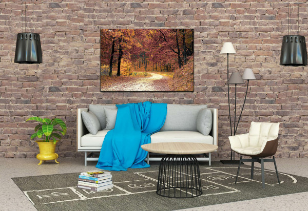 Leinwandbild Wandbild Herbst Wald Bäume