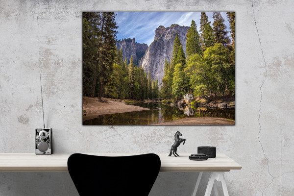 Leinwandbild Wandbild Berge Bäume Himmel Landschaft