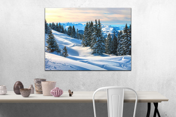 Wandbild Alu-Dibond Winter Schnee Winterlandschaft