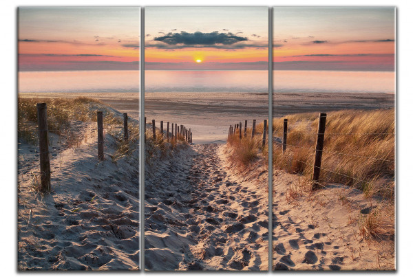 Leinwandbild Wandbild Mehrteilig Strand Meer Nordsee Landschaft