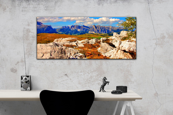 Leinwandbild Wandbild Panorama Süd Tirol Dolomiten Berge