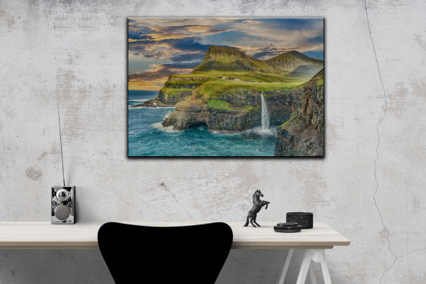 Leinwandbild Wandbild Wasserfall Natur