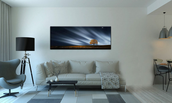 Leinwandbild Wandbild Panorama Baum Wolke Natur