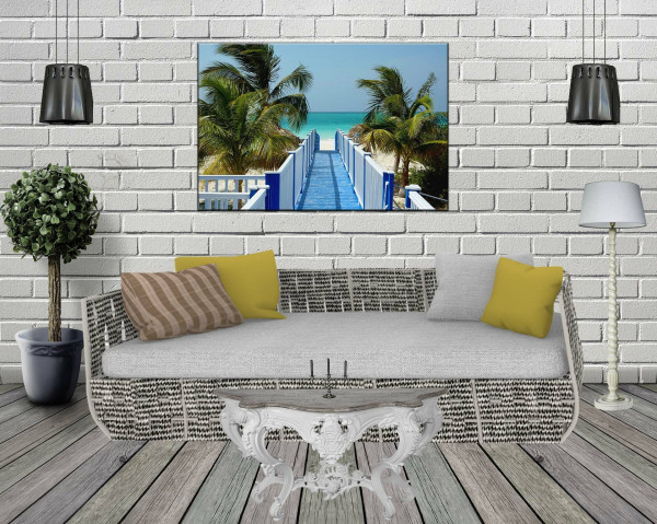 Leinwandbild Wandbild Strand Meer Palmen Karibik