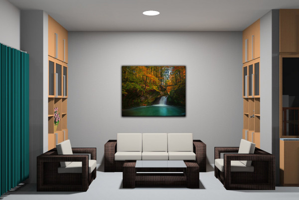 Leinwandbild Wandbild Wasserfall Natur