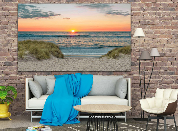 Wandbild Holzbild Strand Meer Nordsee