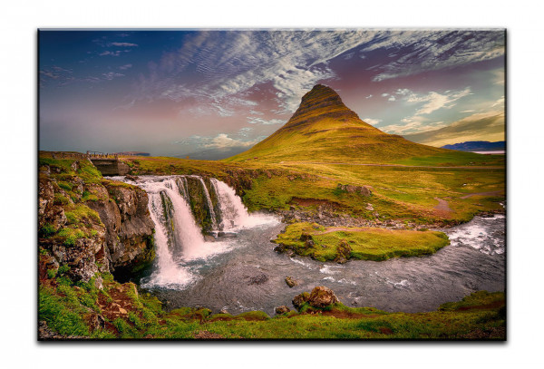 Leinwandbild Wandbild Wasserfall Natur