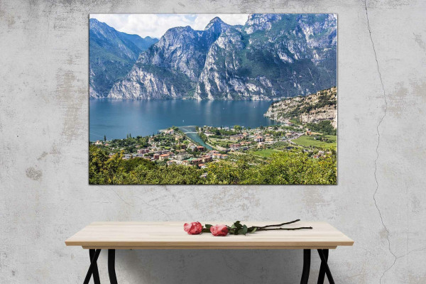 Wandbild Alu-Dibond Italien Gardasee Berge See Urlaub Landschaft