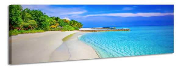 Leinwandbild Wandbild Panorama Strand Meer Malediven