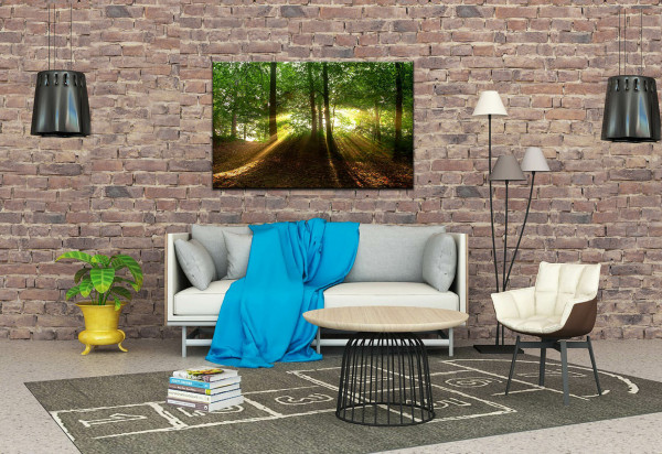 Leinwandbild Wandbild Herbst Wald Bäume