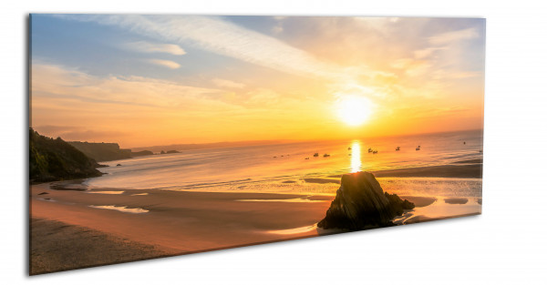 Wandbild Alu-Dibond Starnd Meer Sonnenuntergang