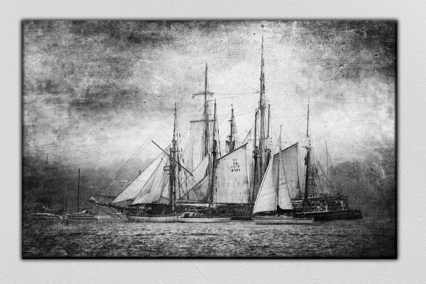 Leinwandbild Wandbild Abstrakt Kunst Großsegler Schwarzweiß