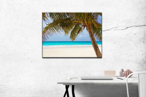 Leinwandbild Wandbild Strand Meer Palmen